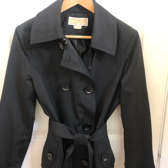 Michael Kors Black Trench Coat size M - Picture 2 of 4